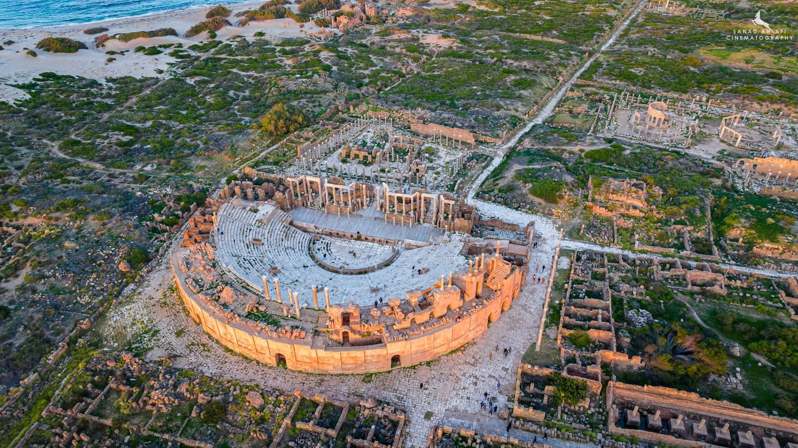 Places to Visit in Libya aerial view of Leptis Magna