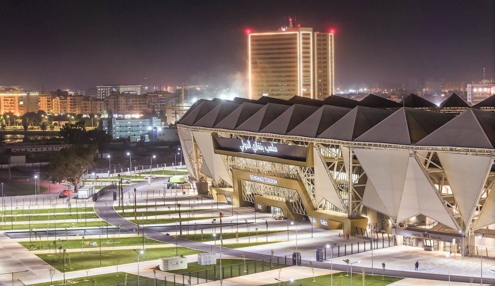 Places to Visit in Libya modern city of Benghazi at night