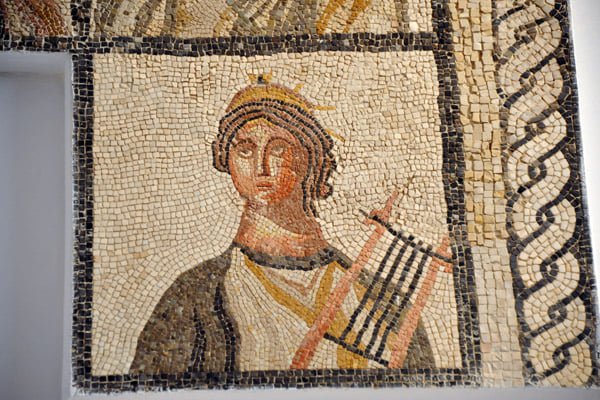 Museums in Libya ancient mosaic inside Sabratha Museum