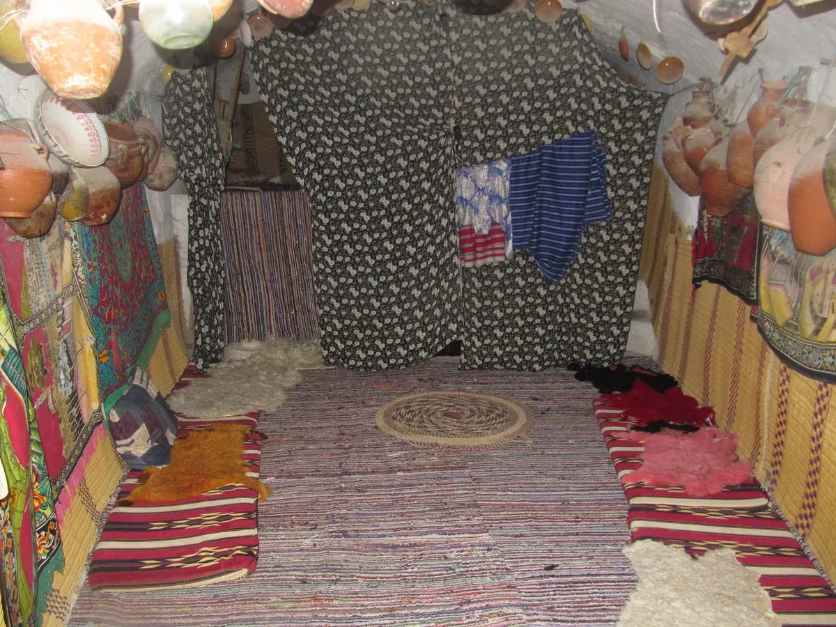 Interior room inside a traditional underground house in Gharyan Libya